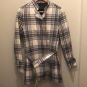 Club Monaco rain coat (white, dark blue and light blue)